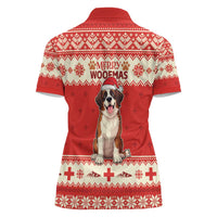Switzerland Christmas Women Polo Shirt Cute Saint Bernard Merry Woofmas LT05 - Wonder Print Shop