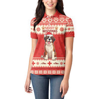 Switzerland Christmas Women Polo Shirt Cute Saint Bernard Merry Woofmas LT05 - Wonder Print Shop
