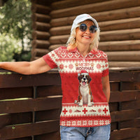 Switzerland Christmas Women Polo Shirt Cute Saint Bernard Merry Woofmas LT05 - Wonder Print Shop