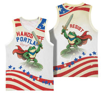 Hands Off Portland Basketball Jersey Resist Frog - Wonder Print Shop