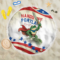 Hands Off Portland Beach Blanket Resist Frog - Wonder Print Shop