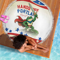 Hands Off Portland Beach Blanket Resist Frog - Wonder Print Shop