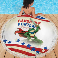 Hands Off Portland Beach Blanket Resist Frog - Wonder Print Shop