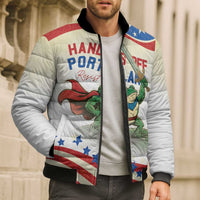 Hands Off Portland Bomber Puffer Jacket Resist Frog - Wonder Print Shop