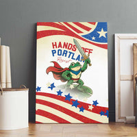 Hands Off Portland Canvas Wall Art Resist Frog - Wonder Print Shop
