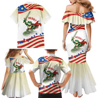 Hands Off Portland Family Matching Mermaid Dress and Hawaiian Shirt Resist Frog - Wonder Print Shop