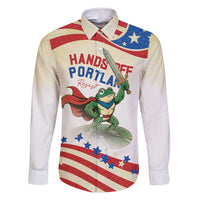 Hands Off Portland Family Matching Off Shoulder Maxi Dress and Hawaiian Shirt Resist Frog - Wonder Print Shop