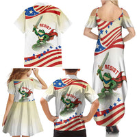 Hands Off Portland Family Matching Summer Maxi Dress and Hawaiian Shirt Resist Frog - Wonder Print Shop
