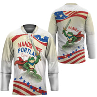 Hands Off Portland Hockey Jersey Resist Frog - Wonder Print Shop