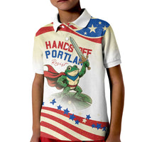 Hands Off Portland Kid Polo Shirt Resist Frog - Wonder Print Shop