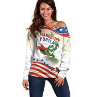 Hands Off Portland Off Shoulder Sweater Resist Frog - Wonder Print Shop