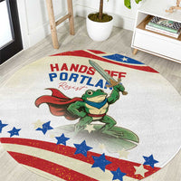Hands Off Portland Round Carpet Resist Frog - Wonder Print Shop