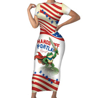 Hands Off Portland Short Sleeve Bodycon Dress Resist Frog - Wonder Print Shop