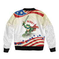 Hands Off Portland Sleeve Zip Bomber Jacket Resist Frog - Wonder Print Shop