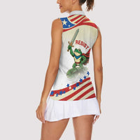 Hands Off Portland Women Sleeveless Polo Shirt Resist Frog - Wonder Print Shop