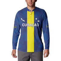 Custom Curacao Football Button Sweatshirt Go Champions Flag Style - Wonder Print Shop