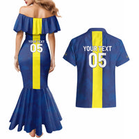 Custom Curacao Football Couples Matching Mermaid Dress and Hawaiian Shirt Go Champions Flag Style - Wonder Print Shop