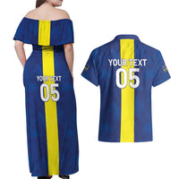 Custom Curacao Football Couples Matching Off Shoulder Maxi Dress and Hawaiian Shirt Go Champions Flag Style - Wonder Print Shop
