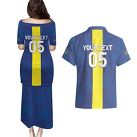 Custom Curacao Football Couples Matching Puletasi and Hawaiian Shirt Go Champions Flag Style - Wonder Print Shop