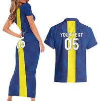 Custom Curacao Football Couples Matching Short Sleeve Bodycon Dress and Hawaiian Shirt Go Champions Flag Style - Wonder Print Shop
