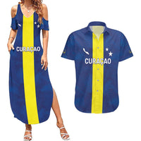Custom Curacao Football Couples Matching Summer Maxi Dress and Hawaiian Shirt Go Champions Flag Style - Wonder Print Shop