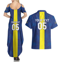 Custom Curacao Football Couples Matching Summer Maxi Dress and Hawaiian Shirt Go Champions Flag Style - Wonder Print Shop