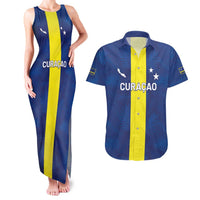 Custom Curacao Football Couples Matching Tank Maxi Dress and Hawaiian Shirt Go Champions Flag Style - Wonder Print Shop