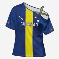 Custom Curacao Football Cross Shoulder Shirt Go Champions Flag Style - Wonder Print Shop