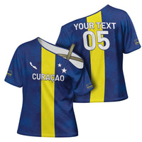 Custom Curacao Football Cross Shoulder Shirt Go Champions Flag Style - Wonder Print Shop