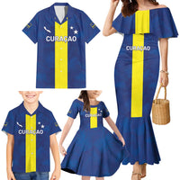 Custom Curacao Football Family Matching Mermaid Dress and Hawaiian Shirt Go Champions Flag Style - Wonder Print Shop