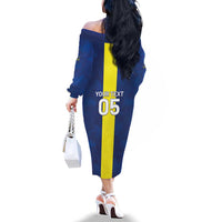 Custom Curacao Football Family Matching Off The Shoulder Long Sleeve Dress and Hawaiian Shirt Go Champions Flag Style - Wonder Print Shop