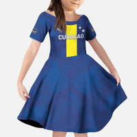 Custom Curacao Football Family Matching Off Shoulder Maxi Dress and Hawaiian Shirt Go Champions Flag Style - Wonder Print Shop