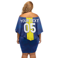 Custom Curacao Football Family Matching Off Shoulder Short Dress and Hawaiian Shirt Go Champions Flag Style - Wonder Print Shop