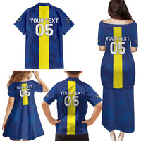 Custom Curacao Football Family Matching Puletasi and Hawaiian Shirt Go Champions Flag Style - Wonder Print Shop