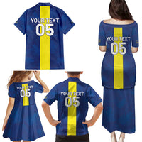 Custom Curacao Football Family Matching Puletasi and Hawaiian Shirt Go Champions Flag Style - Wonder Print Shop