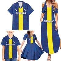 Custom Curacao Football Family Matching Summer Maxi Dress and Hawaiian Shirt Go Champions Flag Style - Wonder Print Shop