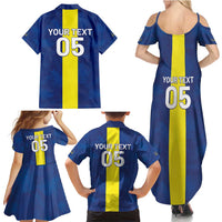 Custom Curacao Football Family Matching Summer Maxi Dress and Hawaiian Shirt Go Champions Flag Style - Wonder Print Shop