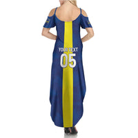 Custom Curacao Football Family Matching Summer Maxi Dress and Hawaiian Shirt Go Champions Flag Style - Wonder Print Shop