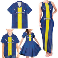 Custom Curacao Football Family Matching Tank Maxi Dress and Hawaiian Shirt Go Champions Flag Style - Wonder Print Shop