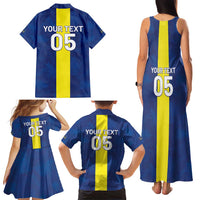 Custom Curacao Football Family Matching Tank Maxi Dress and Hawaiian Shirt Go Champions Flag Style - Wonder Print Shop