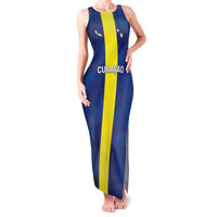 Custom Curacao Football Family Matching Tank Maxi Dress and Hawaiian Shirt Go Champions Flag Style - Wonder Print Shop