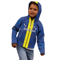 Custom Curacao Football Kid Hoodie Go Champions Flag Style - Wonder Print Shop