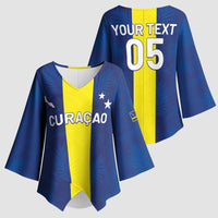 Custom Curacao Football Kimono Sleeve Blouse Go Champions Flag Style - Wonder Print Shop