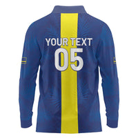 Custom Curacao Football Long Sleeve Polo Shirt Go Champions Flag Style - Wonder Print Shop