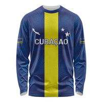 Custom Curacao Football Long Sleeve Shirt Go Champions Flag Style - Wonder Print Shop