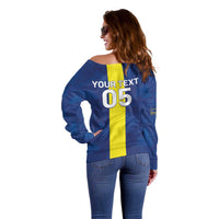 Custom Curacao Football Off Shoulder Sweater Go Champions Flag Style - Wonder Print Shop
