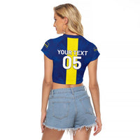 Custom Curacao Football Raglan Cropped T Shirt Go Champions Flag Style - Wonder Print Shop