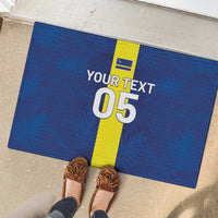 Custom Curacao Football Rubber Doormat Go Champions Flag Style - Wonder Print Shop