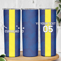 Custom Curacao Football Skinny Tumbler Go Champions Flag Style - Wonder Print Shop