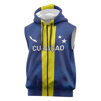 Custom Curacao Football Sleeveless Zip Hoodie Go Champions Flag Style - Wonder Print Shop